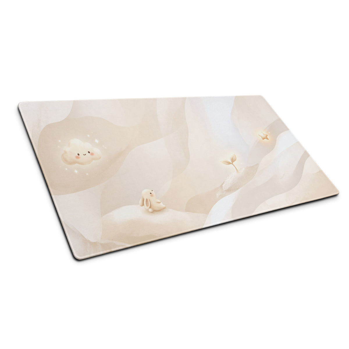 Cute Pink Galaxy Gaming Mouse Pad With Adorable Clouds