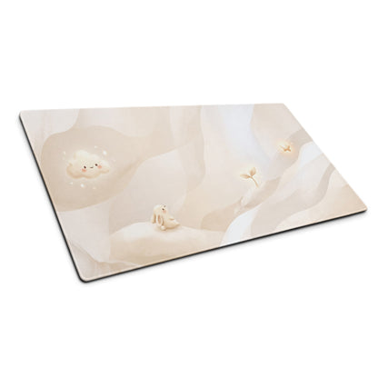 Cute Pink Galaxy Gaming Mouse Pad With Adorable Clouds