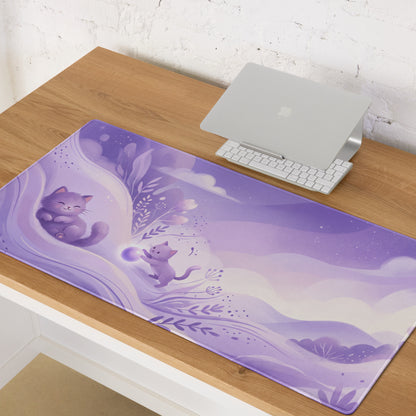 Purple Cute Cat Themed Gaming Mouse Pad