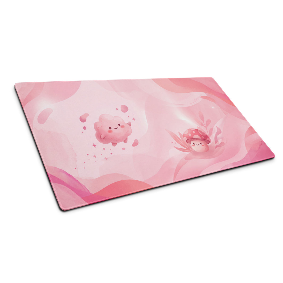 Pink Cute Gaming Mouse Pad With Kawaii Cloud Design