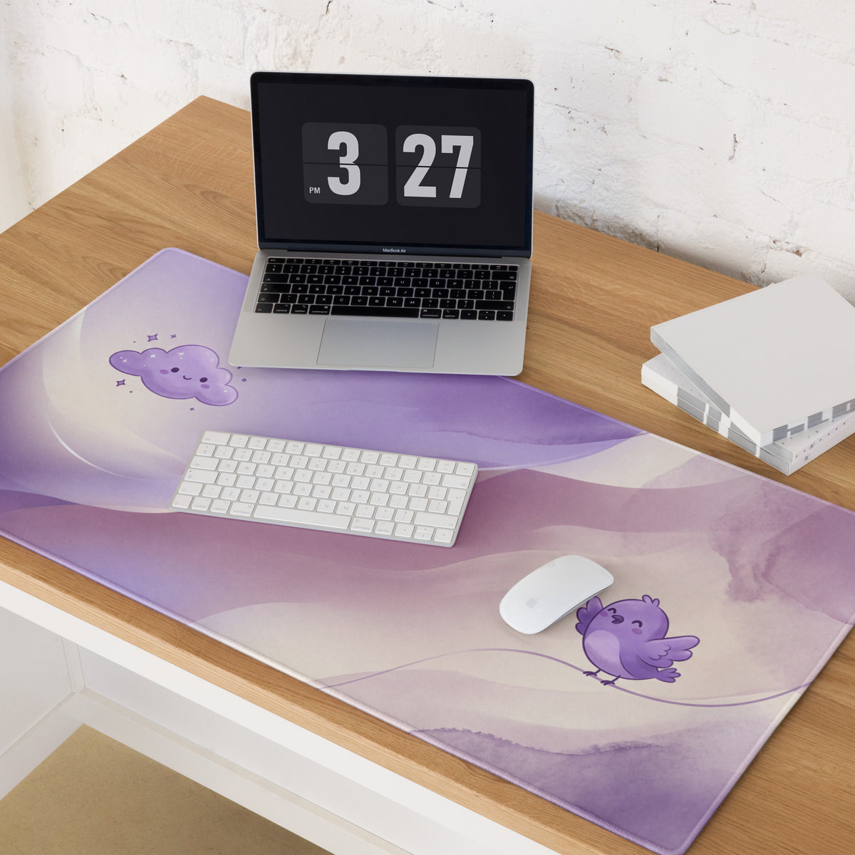 Pastel Purple Cute Cloud Gamer Mouse Pad