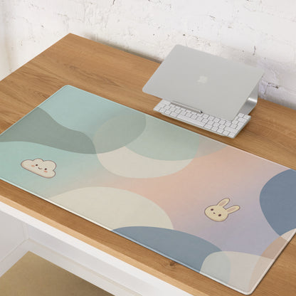 Pastel Cute Bunny Mouse Pad Large Non Slip Gaming Desk Mat