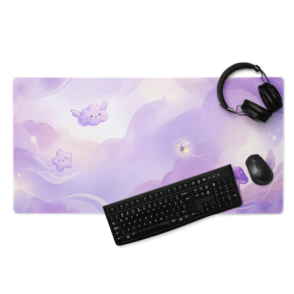 Purple Lavender Clouds Gaming Mouse Pad Cute Girly Style