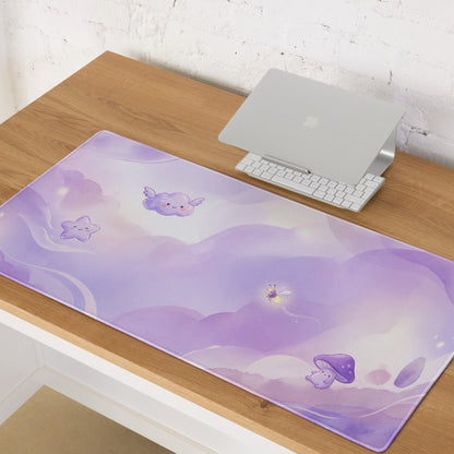 Purple Lavender Clouds Gaming Mouse Pad Cute Girly Style