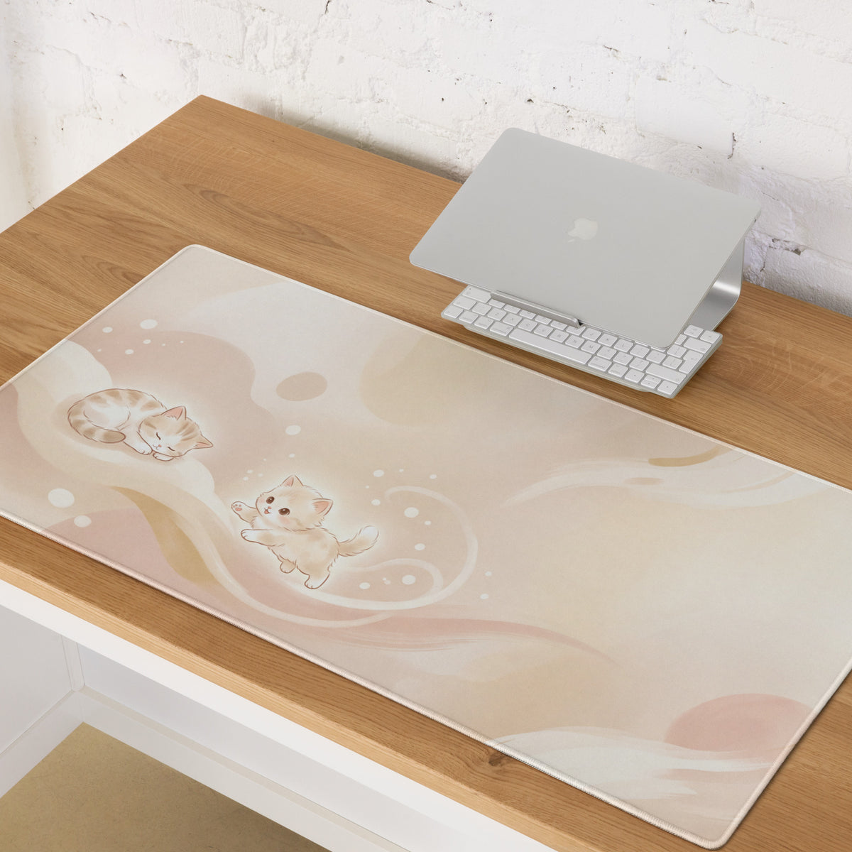Cute Pink Cat Theme Gaming Mouse Pad