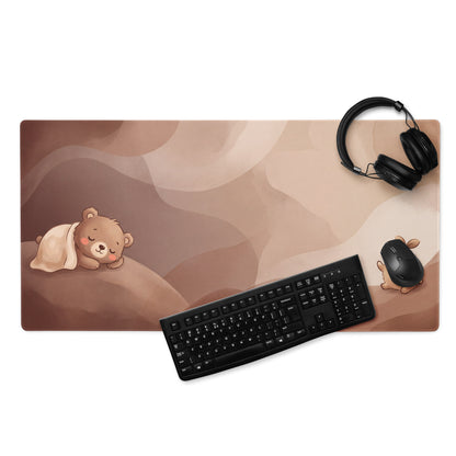 Cute Brown Bear Themed Gaming Mouse Pad