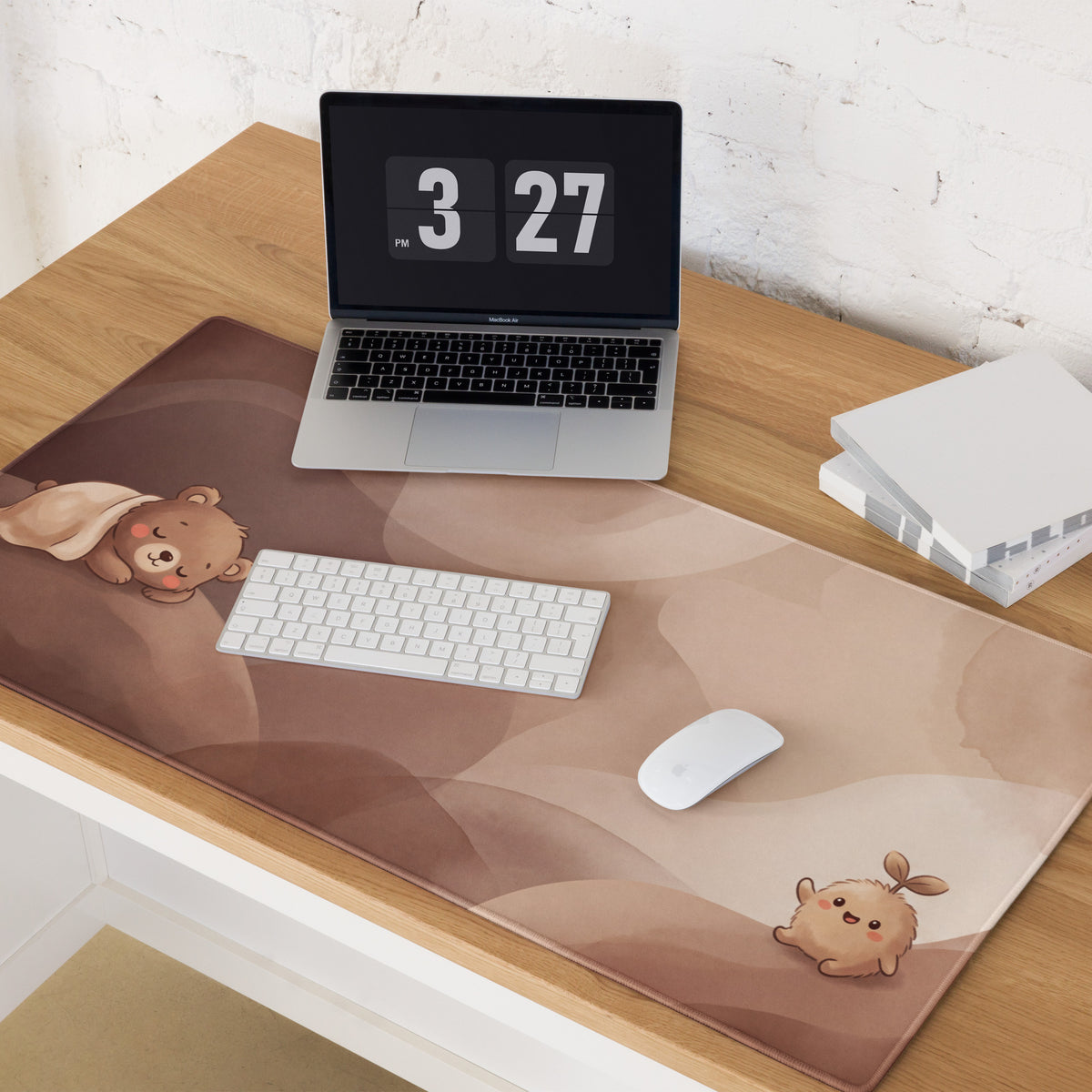 Cute Brown Bear Themed Gaming Mouse Pad