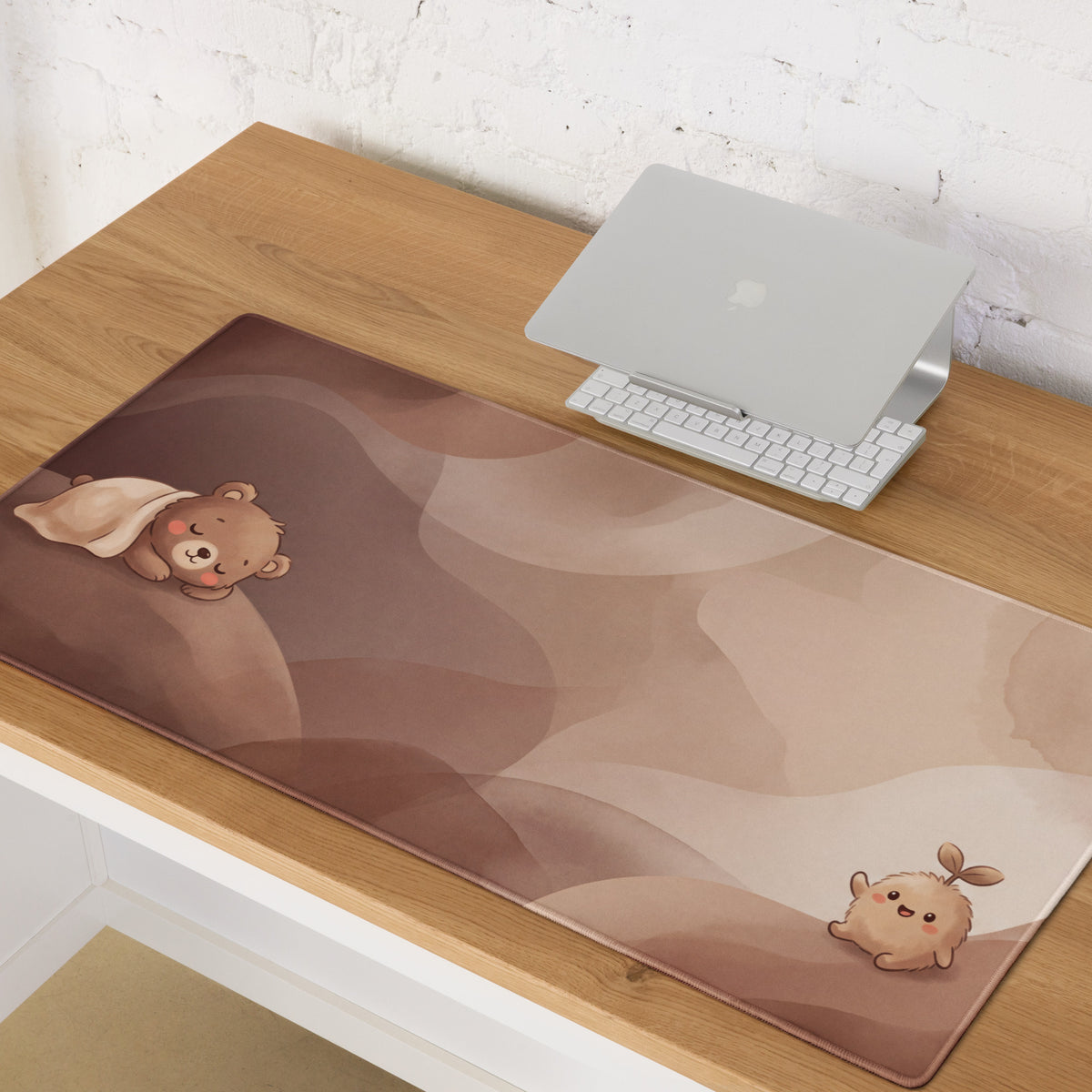 Cute Brown Bear Themed Gaming Mouse Pad