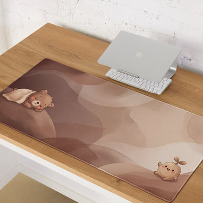 Cute Brown Bear Themed Gaming Mouse Pad