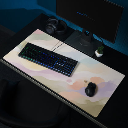 Pastel Rainbow Cute Gaming Mouse Pad With Bunny Design