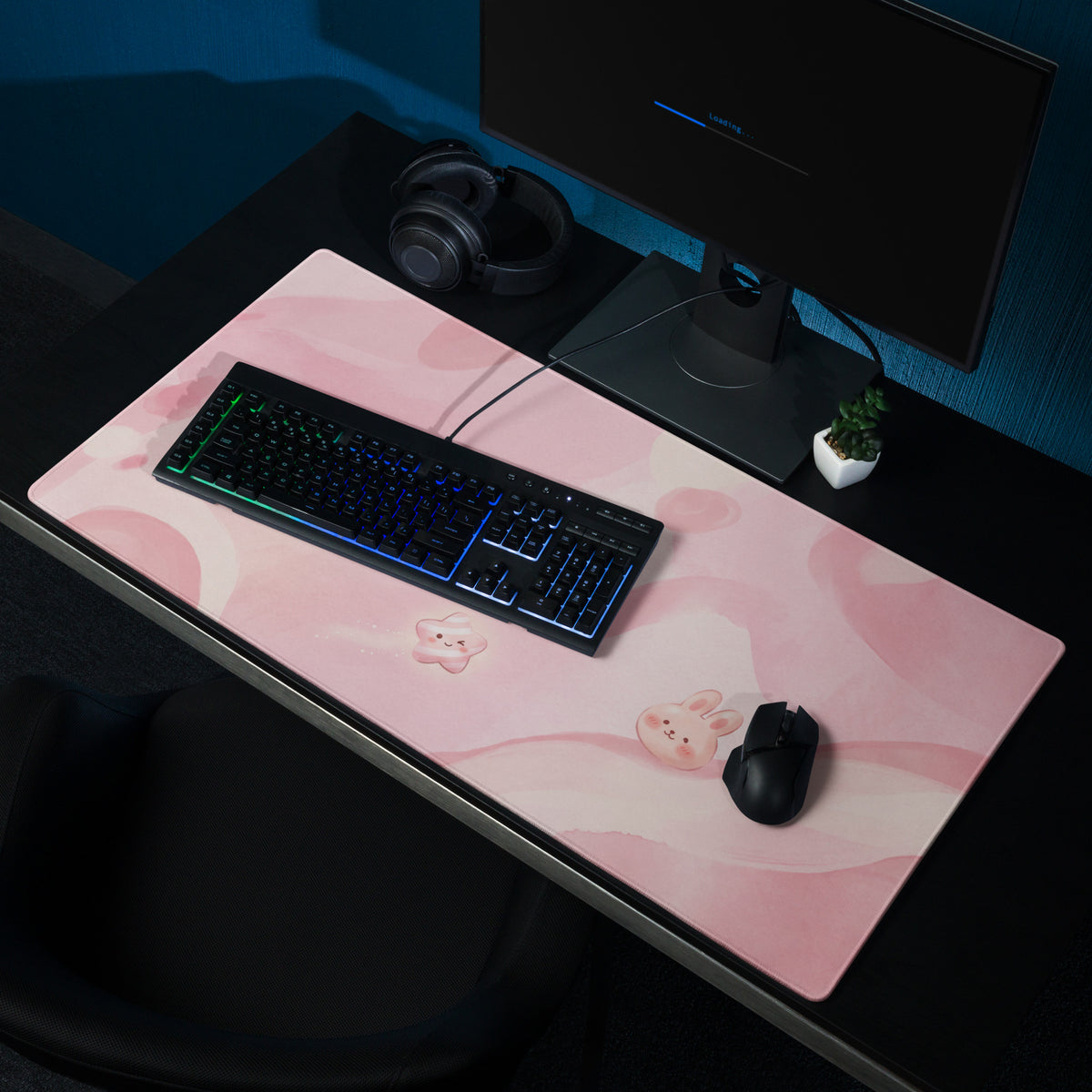 Pink Cute Galaxy Gaming Mouse Pad