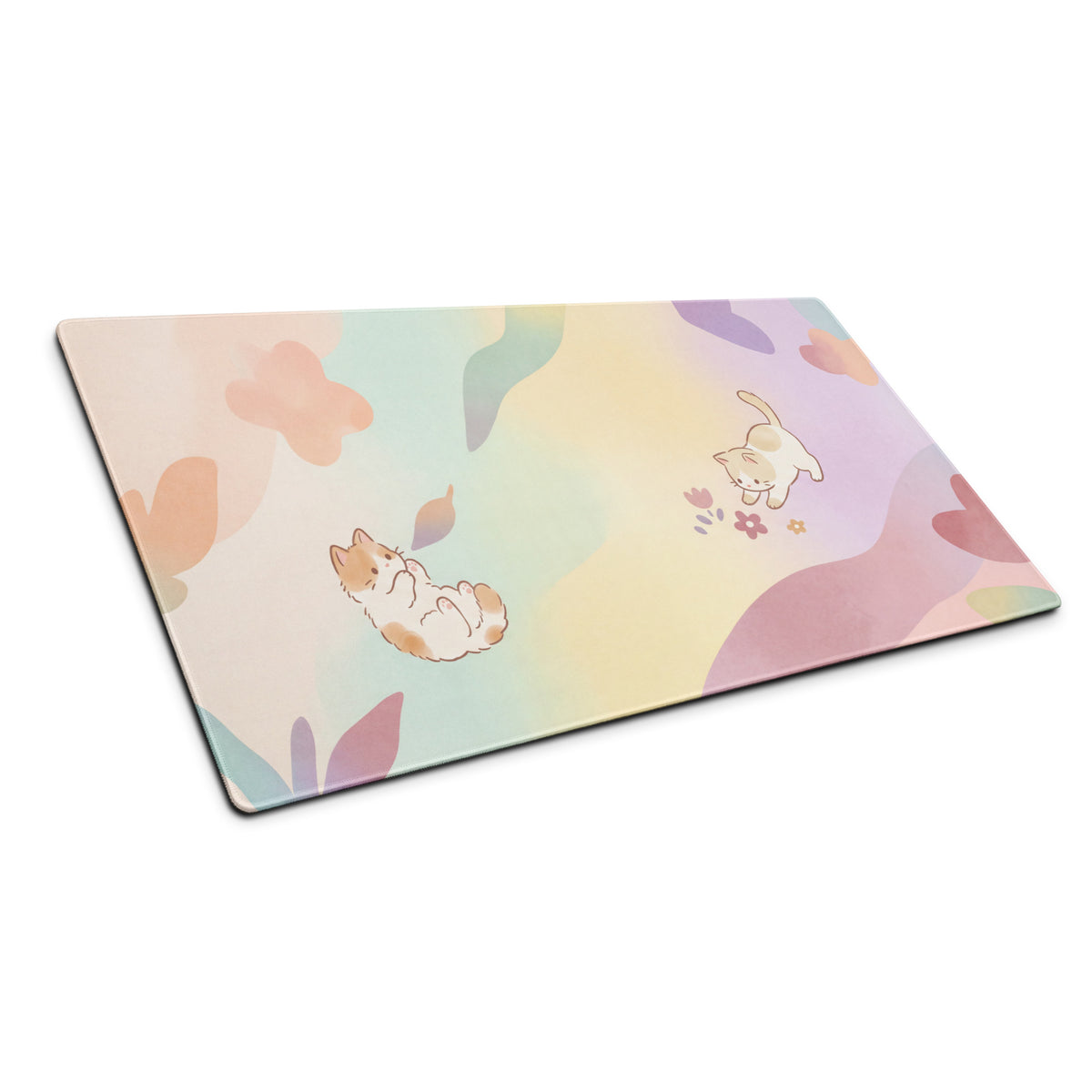 Pastel Rainbow Cat Theme Gaming Mouse Pad