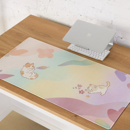Pastel Rainbow Cat Theme Gaming Mouse Pad