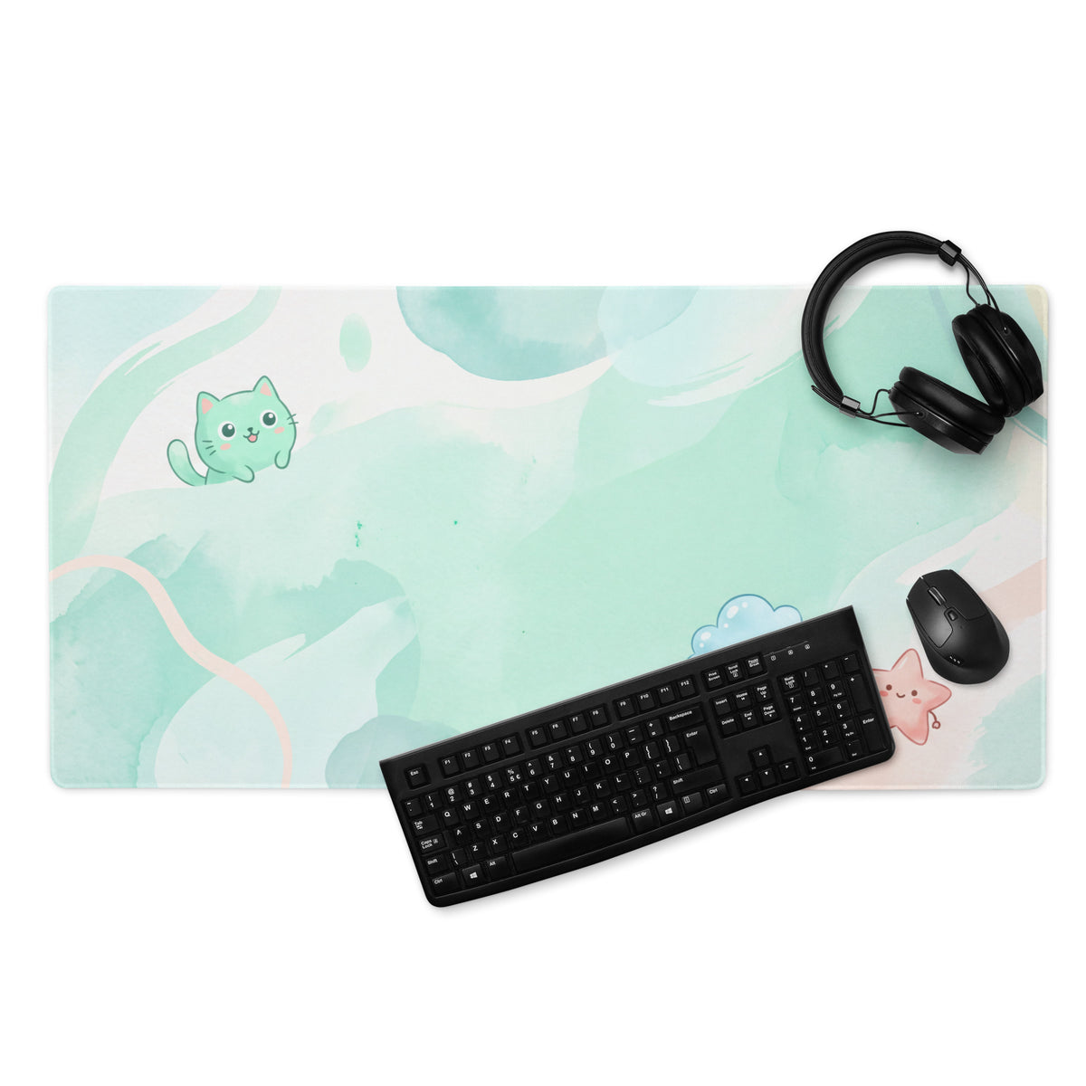 Pastel Cute Cat Gaming Mouse Pad
