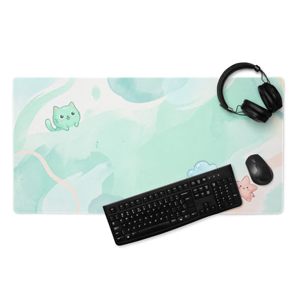 Pastel Cute Cat Gaming Mouse Pad