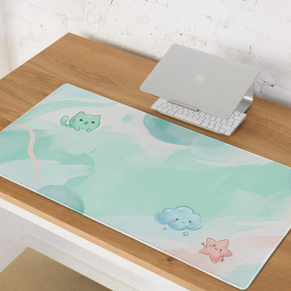 Pastel Cute Cat Gaming Mouse Pad