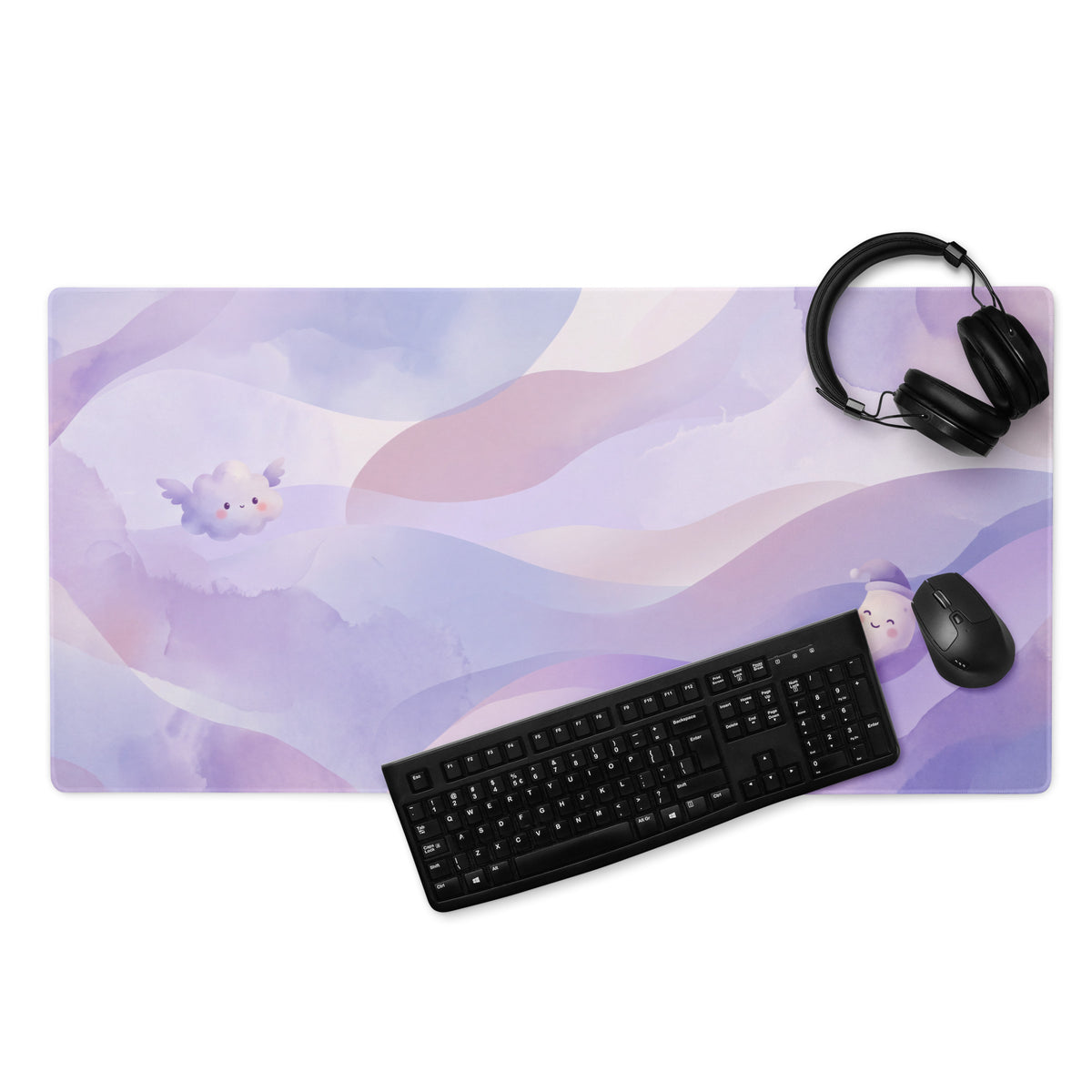 Pastel Purple Unicorn Mouse Pad With Clouds