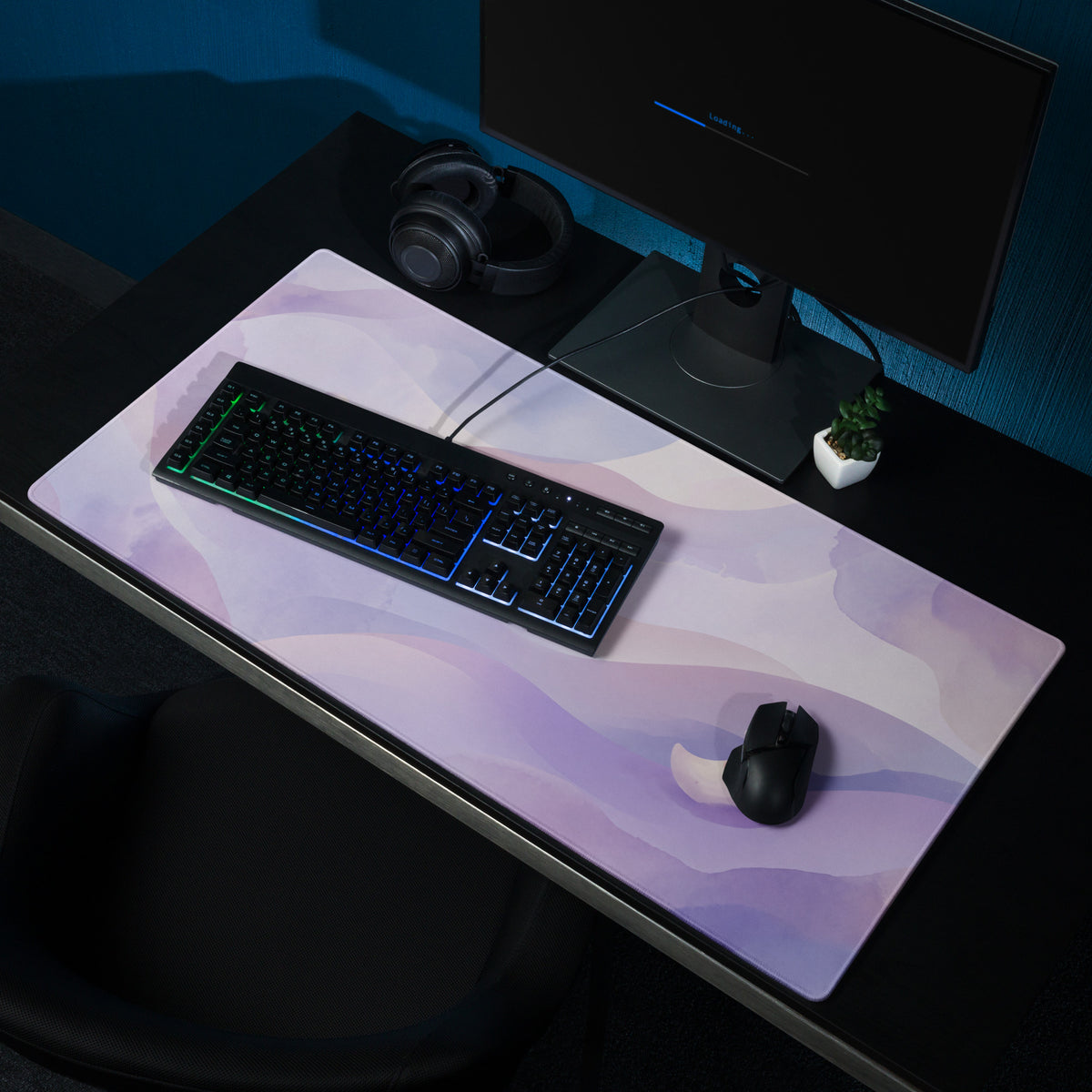 Pastel Purple Unicorn Mouse Pad With Clouds