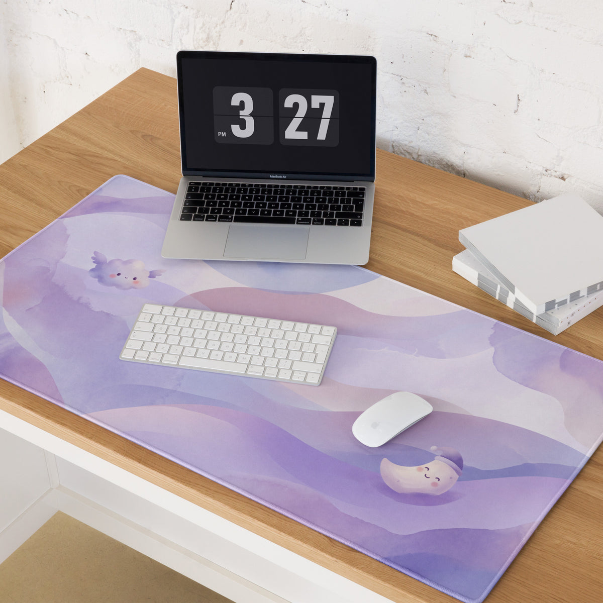 Pastel Purple Unicorn Mouse Pad With Clouds