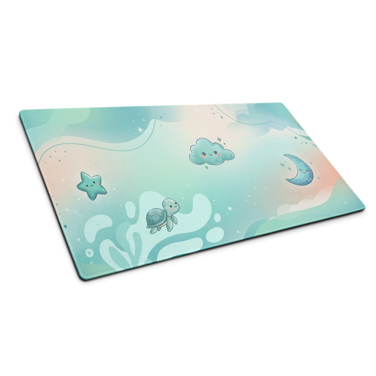 Pastel Galaxy Cute Gaming Mouse Pad With Stars Clouds