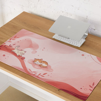 Pink Kawaii Kitty Mouse Pad For Girls Gaming