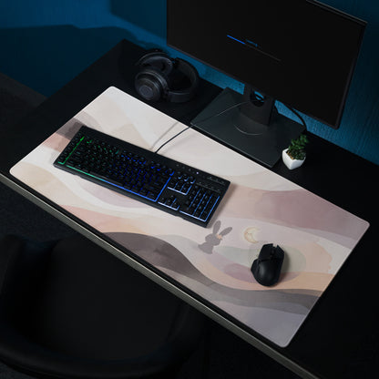 Pastel Rainbow Gaming Mouse Pad With Cute Clouds Moon Stars