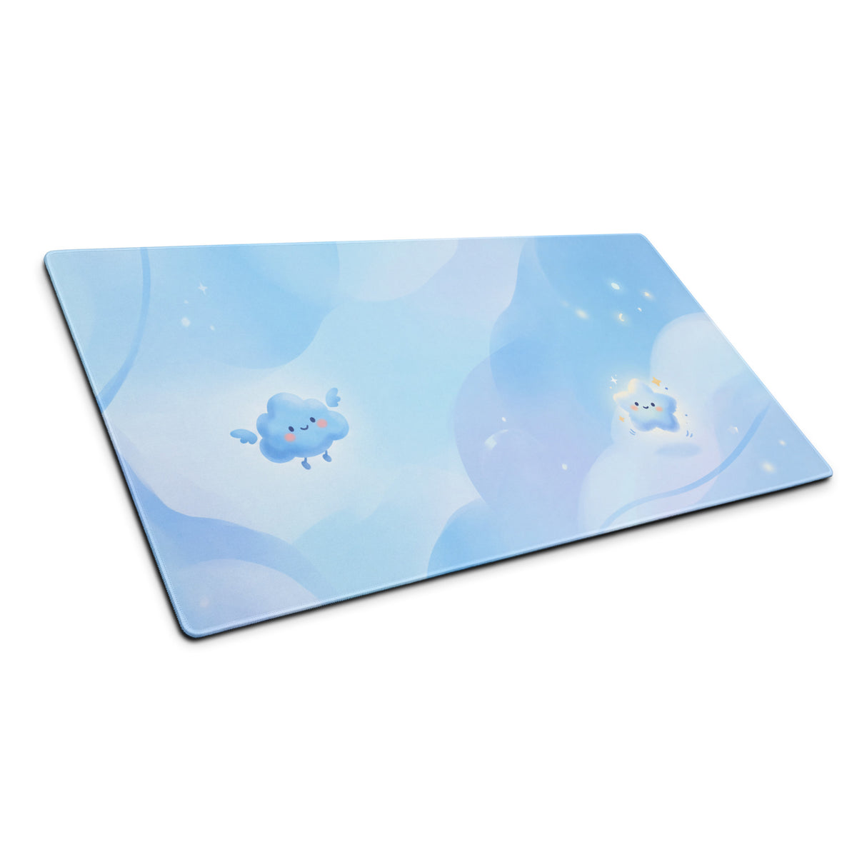 Pastel Blue Cute Cloud Mouse Pad