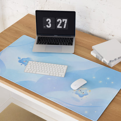 Pastel Blue Cute Cloud Mouse Pad