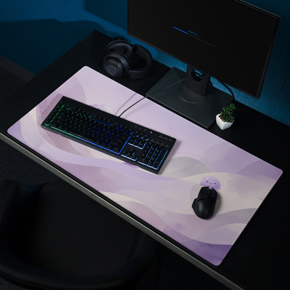 Lovely Purple Unicorn Galaxy Gaming Mouse Pad