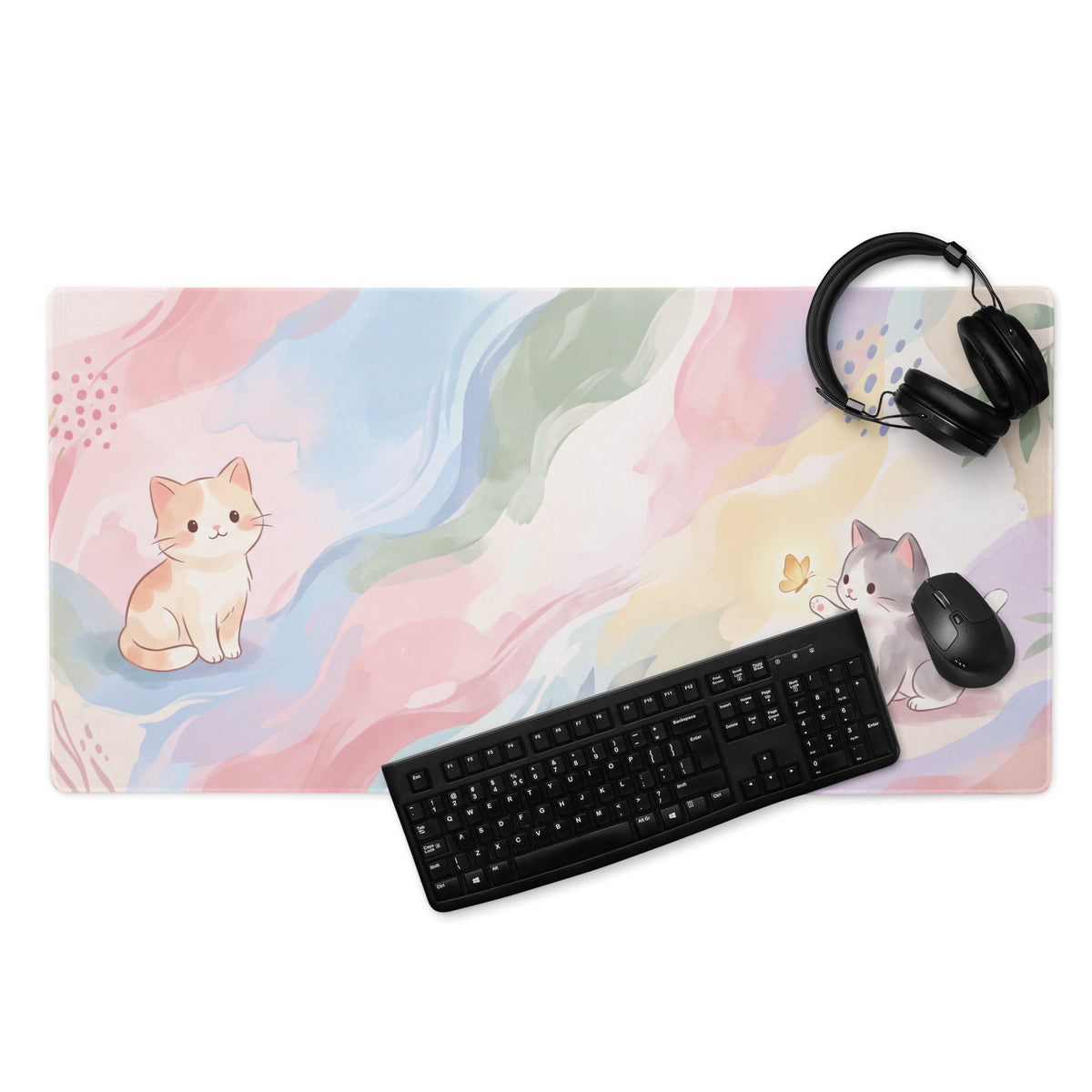 Pastel Cat Friends Gaming Mouse Pad