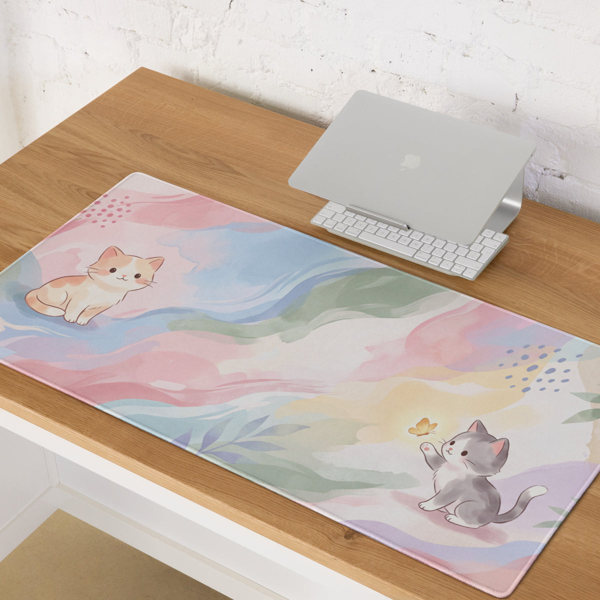 Pastel Cat Friends Gaming Mouse Pad