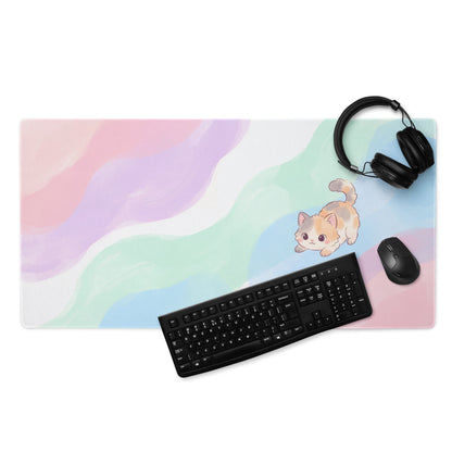 Pastel Rainbow Kitty Mouse Pad
