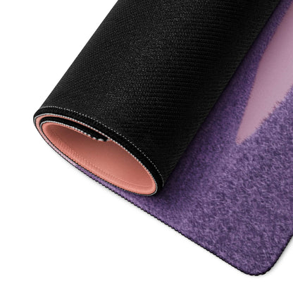 Purple textured gaming mousepad with black outer layer and pink inner lining