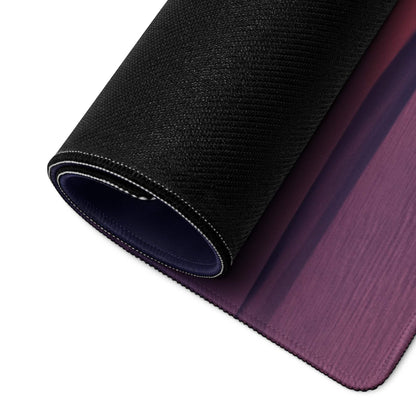 Black and purple gradient Cosmic Dusk Nebula mousepad with stitched edges
