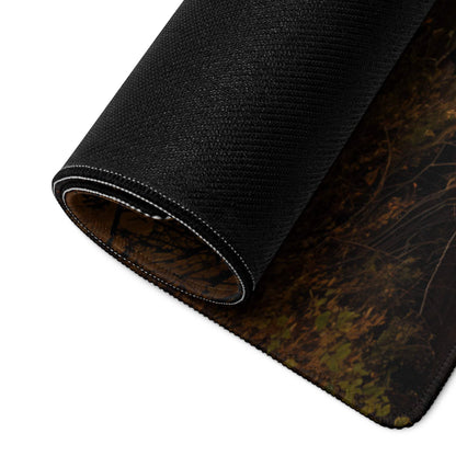Black camo textured mousepad with earthy brown green tones