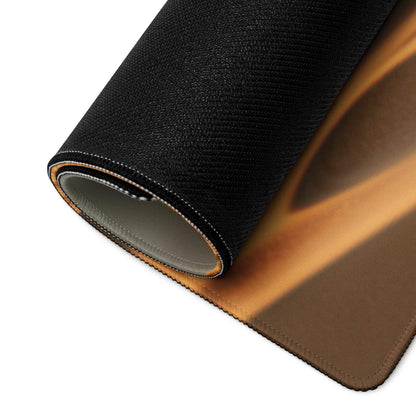 Epic Desert Cobra gaming mouse pad with black texture orange gradient rolled edge