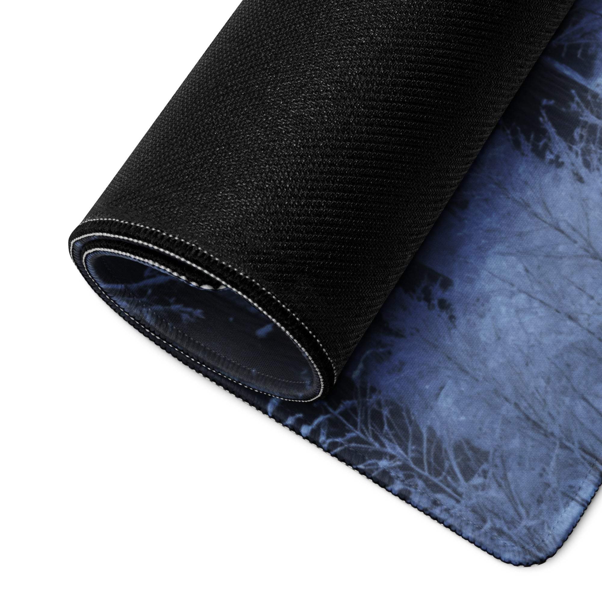 Black textured back of Immersive Winter Forest large gaming mouse pad