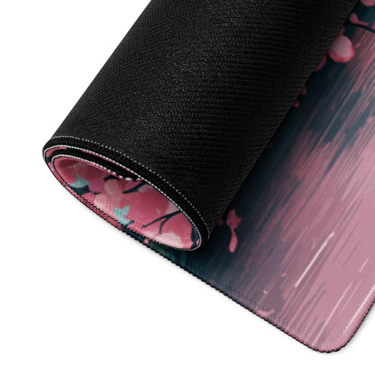 Rolled-up Elegant Pastel Pink Cherry Blossom gaming mouse pad