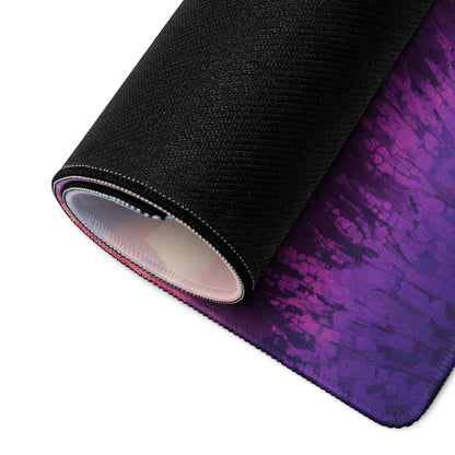 Rolled-up Pastel Landscape lavender fields sunset gaming mouse pad back side