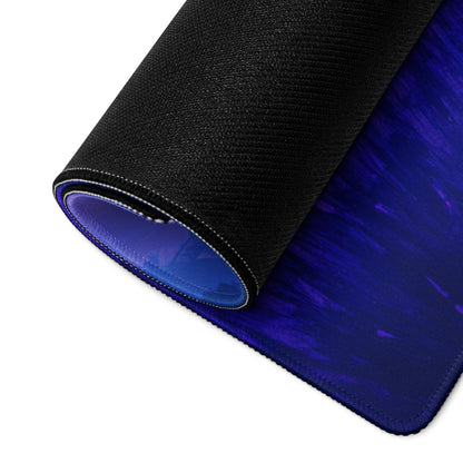 Black and deep blue gradient textured gaming mousepad back with non-slip base