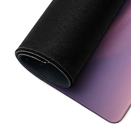 Rolled-up Aurora Night Sky large gaming mouse pad in black purple gradient