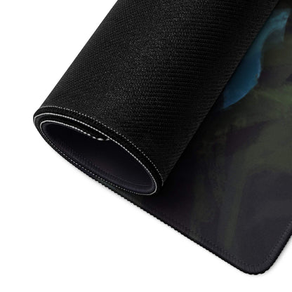Black textured Epic Dark Fantasy Knight Dragon Battle mousepad