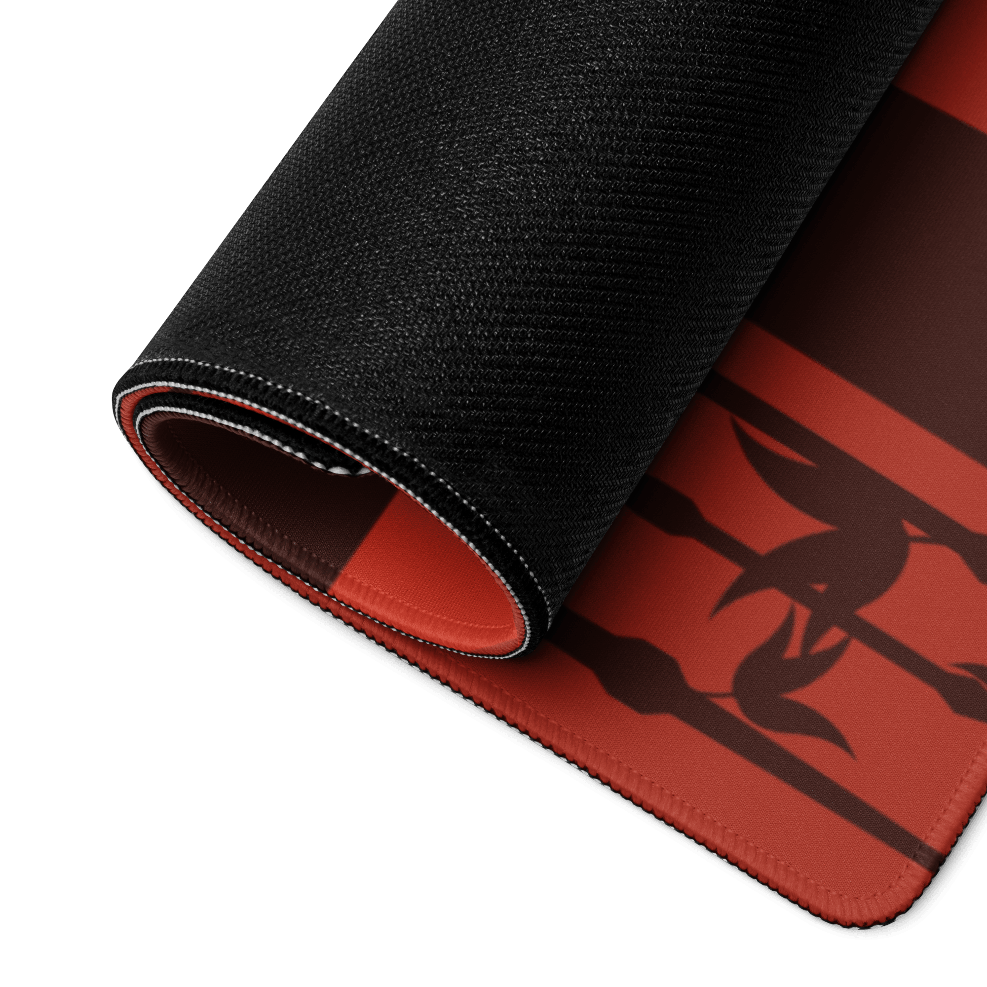 Epic Samurai Sunset large gaming mouse pad with black red bird design