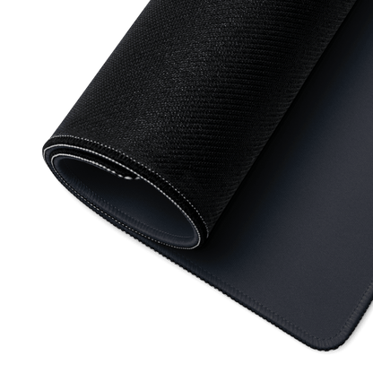 Premium large dark navy gaming mouse pad with black textured stitched edges