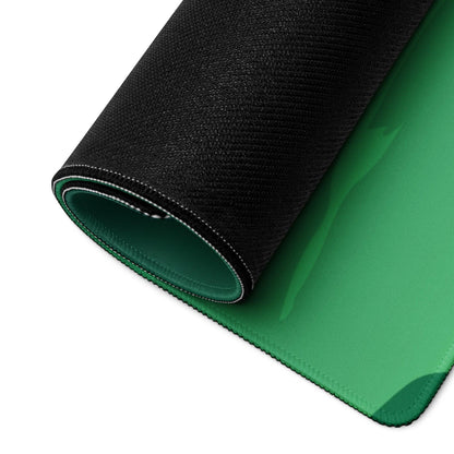 Black and green silhouette tree moon gaming mousepad with non-slip base