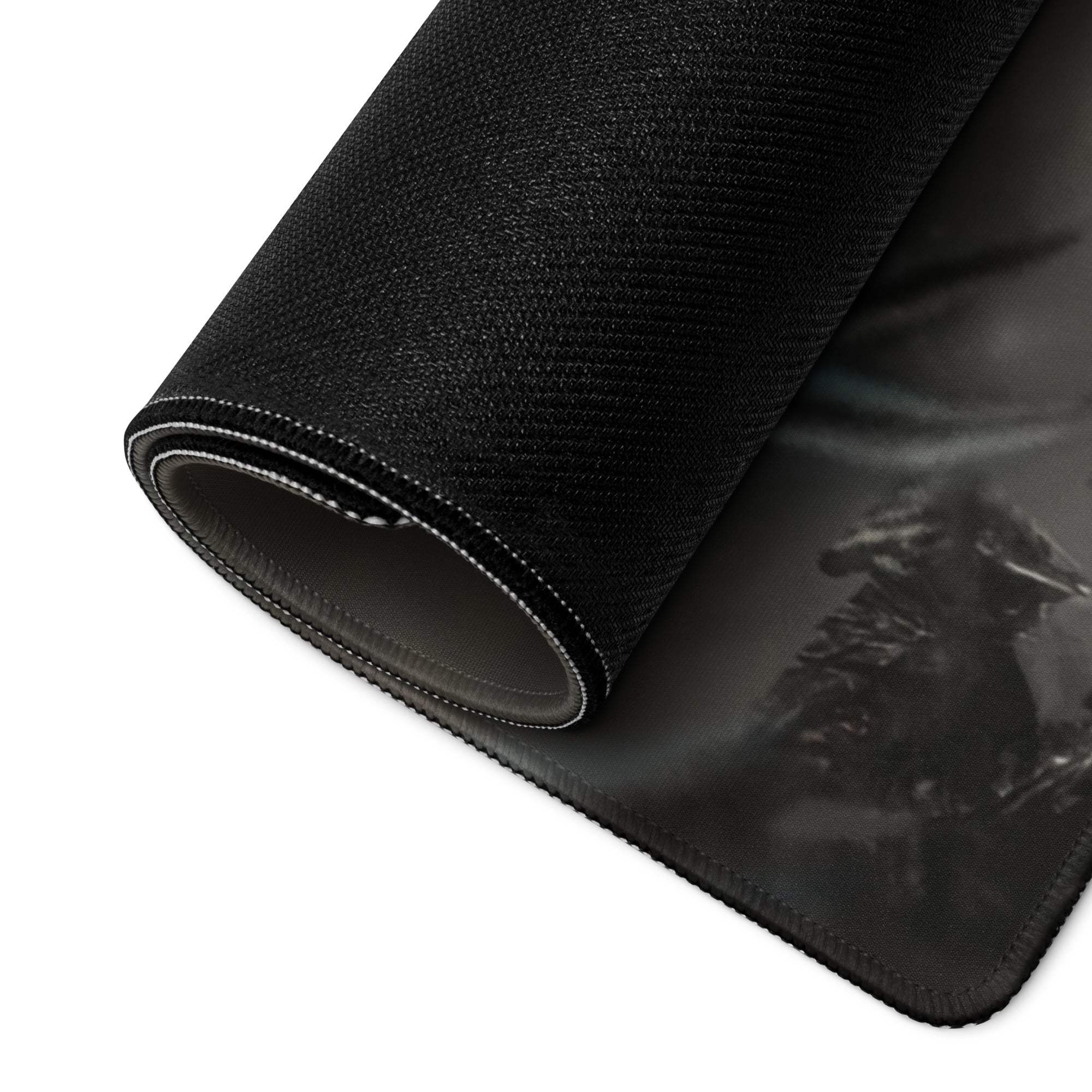 Black textured Epic Dark Fantasy Battle gaming mouse pad large
