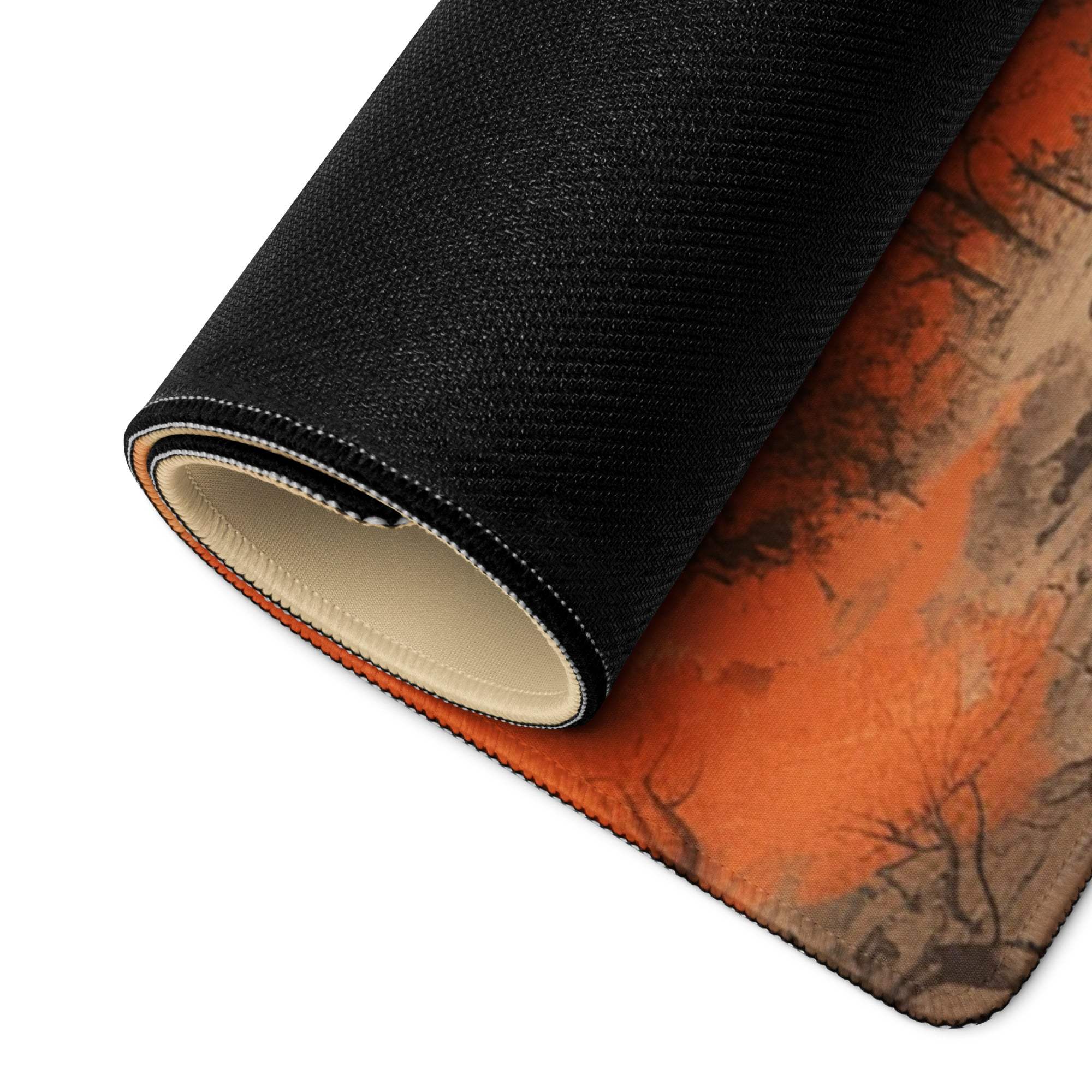 Black orange Halloween gaming mousepad large textured non-slip autumn landscape