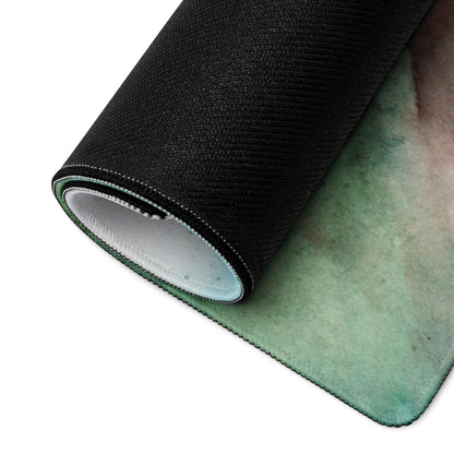 Black textured back of Watercolor Mountain Forest gaming mouse pad