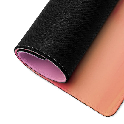 Dreamy gradient large gaming mouse pad with black pink gradient stitched edges