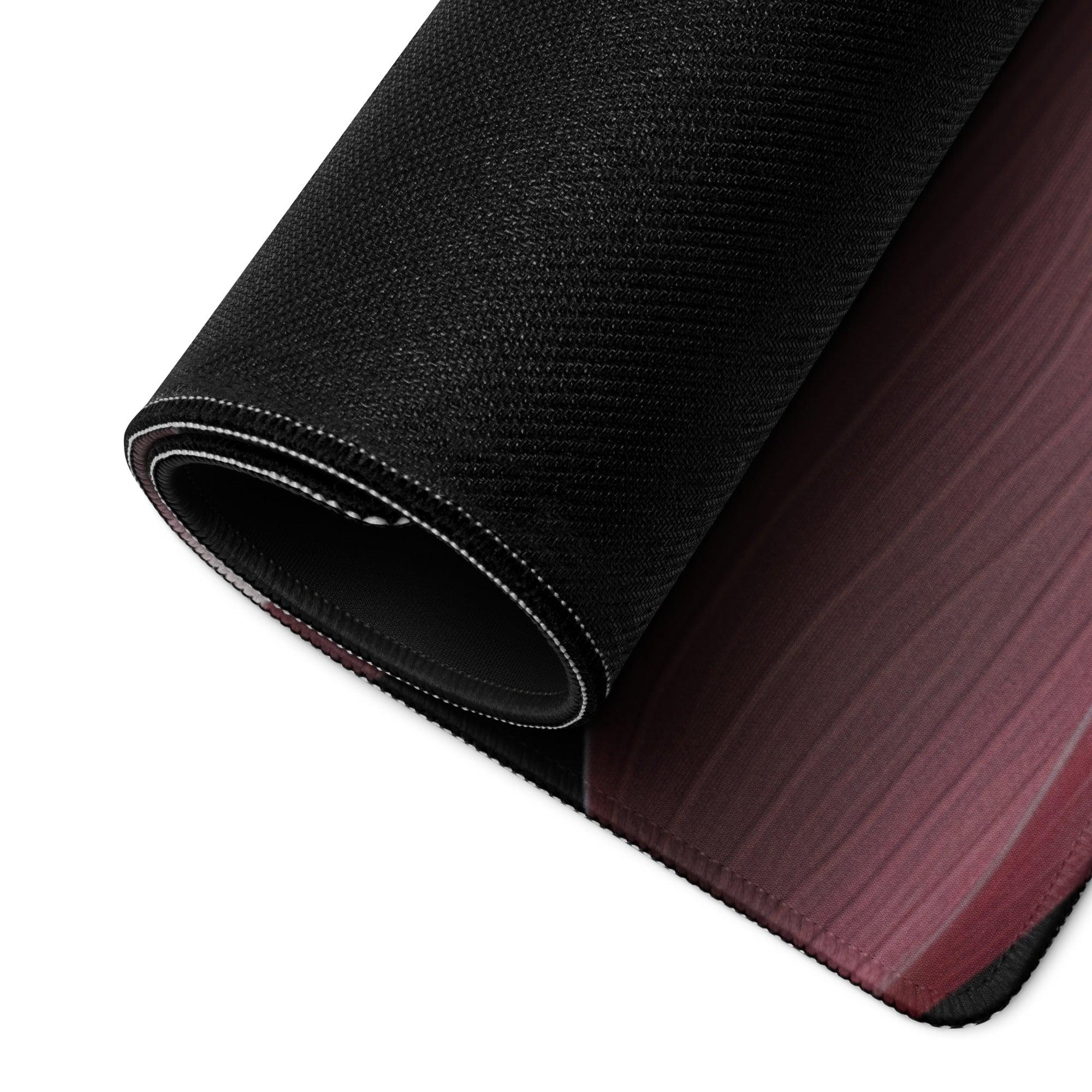 Black maroon gradient textured mousepad with non-slip backing